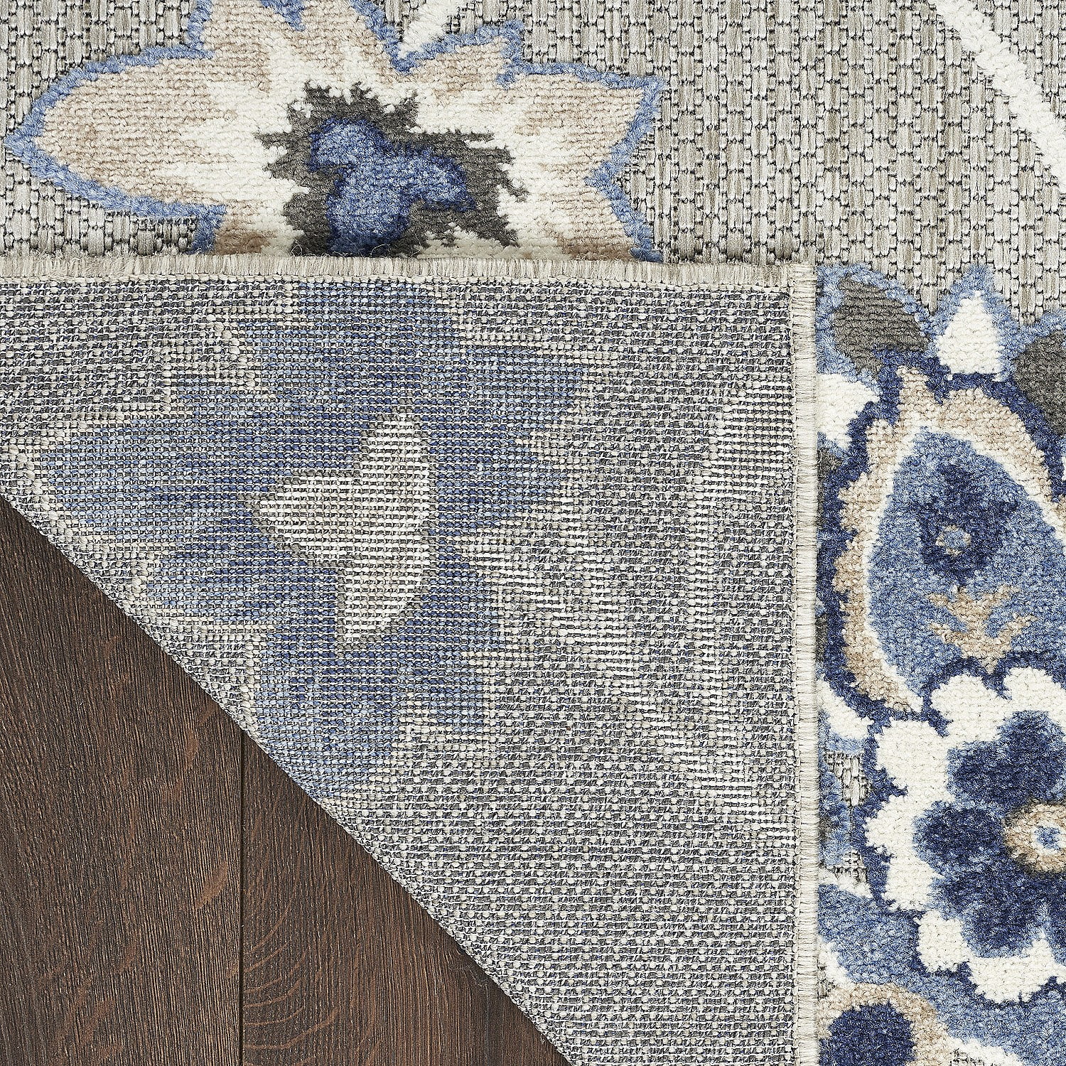Nourison Aloha Indoor/Outdoor Blue/Grey 9' x 12' Area Rug, (9x12)