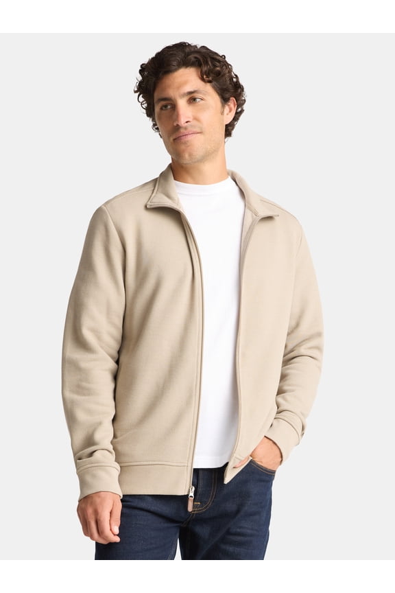 Men's and Big Men's Full Zip Knit Jacket, Size XS-3XL