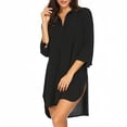 thumbnail image 3 of UVN Swimsuit Cover Up 3/4 Sleeve V Neck Shirts for Women Bathing Suit Cover Up Summer Tops, 3 of 9