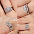 thumbnail image 3 of Wuziwen 2 Carat Wedding Ring Set for Women 3Pcs Engagement Rings CZ 925 Sterling Silver Size 10, 3 of 10