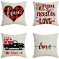 thumbnail image 1 of 4 fundas de cojín decorativas Love de 45 x 45 cm, diseño romántico de San Valentín, para cama, 1 of 5