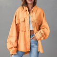 thumbnail image 2 of Niaviben Jean Jacket Women Long Denim Jacket Women Oversized Jean Jacket Denim Jackets for Women Womens Jacket Jackets for Women Jackets Women Orange L, 2 of 6