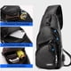thumbnail image 4 of Bolsa bandolera de cuero para hombres y mujeres - Mochila bandolera con puerto USB para senderismo, acampada y viajes al aire libre - negra, caqui, marrón, 4 of 7