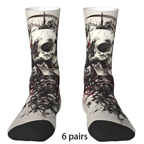 TELOLY 6Pairs Crew Socks for Men9-13Socks Men Men's Socks ,Style1