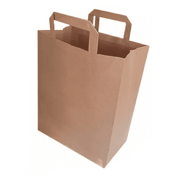 MyBrownBoxes 250 pcs Brown Kraft Paper Bags 10" x 5" x 13",Handled, Shopping Bag