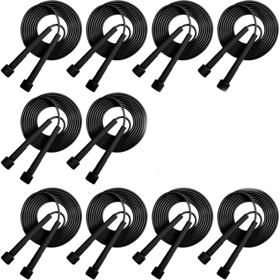 Jump Ropes, PVC Skipping Rope with Plastic Handles, Adjustable for Fitness Exercise, Lightweight Speed Rope for Training Racing, Black