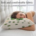 thumbnail image 5 of Green Shamrock Pillow Covers, Linen Long Throw Pillow Case, Spring Three Leaf Star Love Lucky Beige Holiday Pillow Protector Decorative Cushion Cover for Living Room/Bedroom 20" x 30", 5 of 8