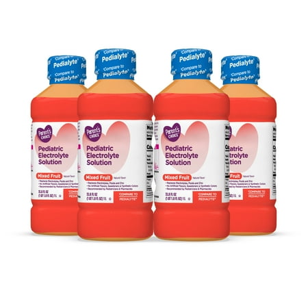 Parents Choice Pediatric Electrolyte Drink, for Kids and Adults, Mixed Fruit, 33.8 fl oz, 4 Pack
