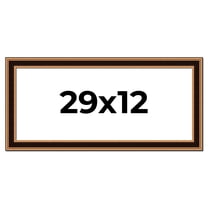 29x12 Frame Gold Brown Plein Air Vintage Solid Wood Picture Frame | 1.75 Inches Moulding Width |