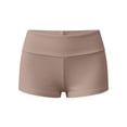thumbnail image 4 of XPMWRP Women's Fold Over High Waist Stretch Slim Fit Yoga Biker Shorts Summer Athletic Workout Casual Short Pants Khaki S, 4 of 5