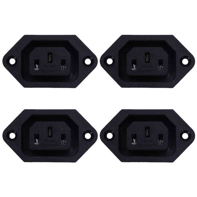 4X AC 250V 10A IEC 320 C13 Conector de Clavija de Montaje En Panel Enchufe Negro
