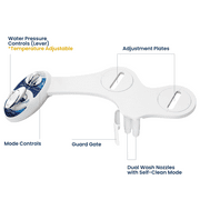 LUXE Bidet NEO 320 - Hot and Cold Water, Self-Cleaning, Dual Nozzle, Non-Electric Bidet Attachment for Toilet Seat, Adjustable Water Pressure, Rear and Feminine Wash, Lever Control (Blue)