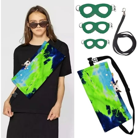Hgudesign Sugar Glider Pouch - Small Animal Carrier Bag with Harness Set for Bonding Sling for Reptile Pets Bearded Dragons Lizards Backpack Accessories for Outdoor Travel Wal Resting Blue