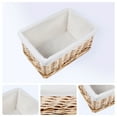 thumbnail image 2 of REGALWOVEN 1 Pack Wicker Basket, Basket for Organizing, Storage Basket with Cloth, Storage Cube for Bathroom, Bedroom, Shelves Light Brown 13*8.7*6.3in, 2 of 6