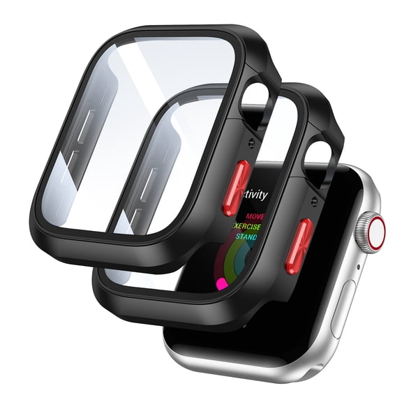 Allytechgroup 2 Pack Case Compatible for Apple Watch Series 11/10 42mm Screen Protector, Full Hard PC Scratch Resistant Bumper Protective Cover for iWatch Series 11/10 42mm, Black