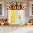 thumbnail image 2 of Kitchen Cafe Valance Curtain for Small Windows,Bird Autumn Farm Maple Leaves Red Yellow Rod Pocket Short Valances,42x18in, 2 of 9