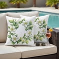 thumbnail image 5 of Green White Gardenia Pillow Covers 2 Pack Spring Green Floral Leaf Wreath Flowers Watercolor Pillowcase Waterproof Outdoor Throw Pillow Cover for Patio Garden Square Cushion 20”x20”, 5 of 9