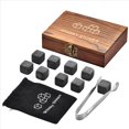thumbnail image 3 of Juego 18 Rocas de Whisky de Granito con Caja de Madera Cubos de Hielo de RefrigeracióN Reutilizables, 3 of 5