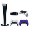 Sony Playstation 5 Digital Edition Console with Extra Purple Controller, 1080p HD Camera and Surge QuickType 2.0 Wireless PS5 Controller Keypad Bundle