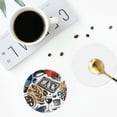 thumbnail image 5 of Kll Round Shape Drink Coasters Set Of 4,Pu Leather Absorbent Coasters Set Decorative Coffee Cup Coasters Housewarming Gift For Home Decor-French Food, 5 of 9