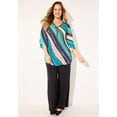 thumbnail image 2 of Catherines Women's Plus Size Petite Bejeweled Pleated Blouse, 2 of 3
