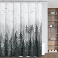 thumbnail image 6 of Blue Misty Forest Mountain Nature Tree Fabric Shower Curtains for Bathroom Waterproof Heavy Duty Navy Blue and White Woohitedland Shower Curtain Bathtubs Hotel, 72 x 72 inch, 6 of 6