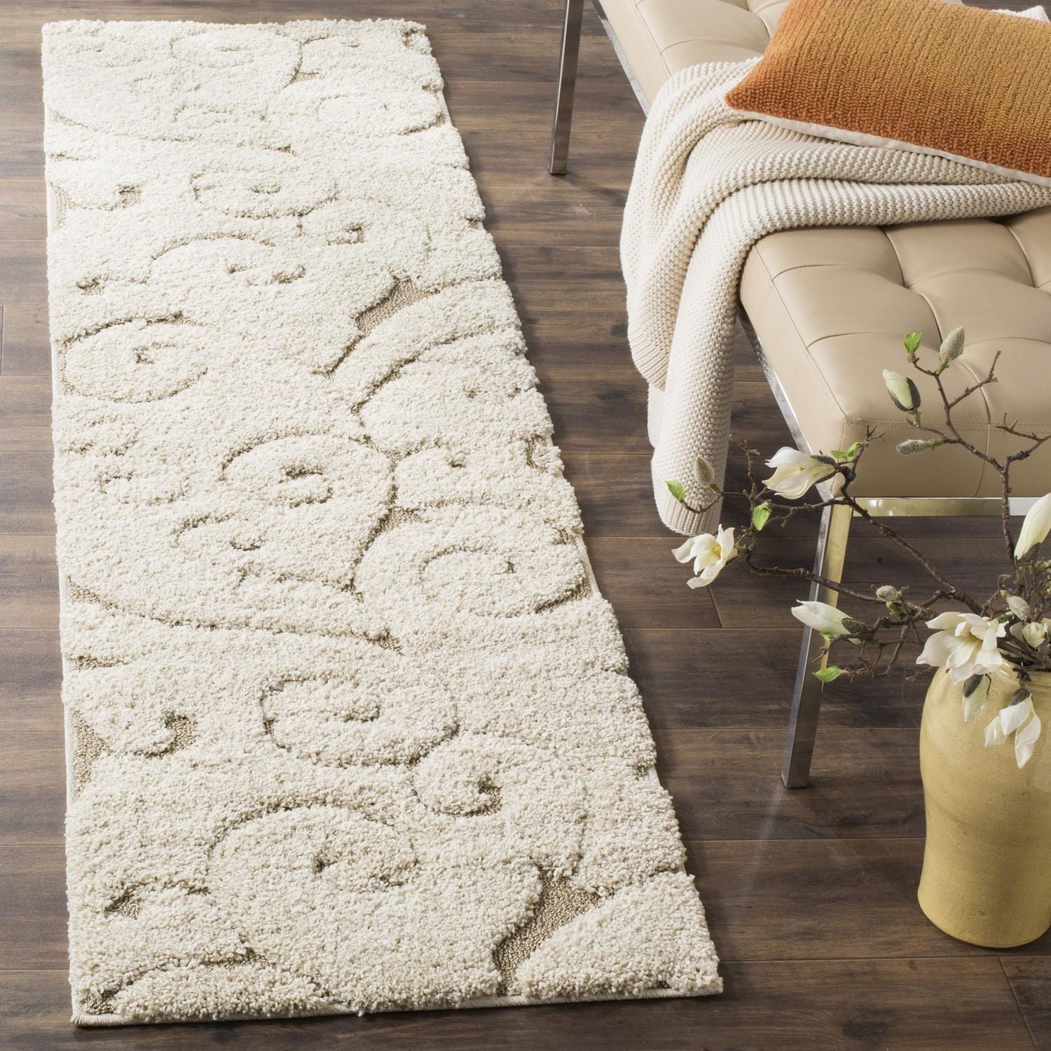 SAFAVIEH Florida Douglas Tapis Vignes Florales Shag