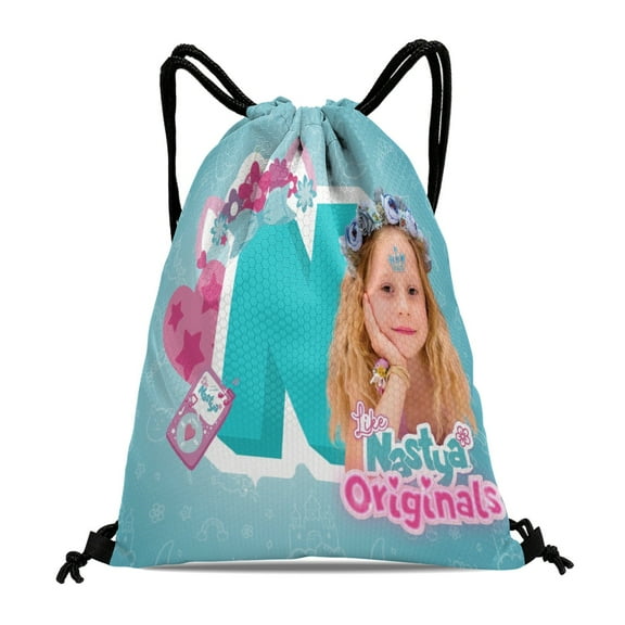 Drawstring Backpack for Like Nastya Party Favor Bags Sackpack Adults Women Men Sports for Swimming Gym Travel Hiking Camping Tote Bag 11.8 × 15.7 in