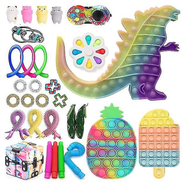 Lot de 55 jouets sensoriels anti-stress pour adultes et enfants, jouets