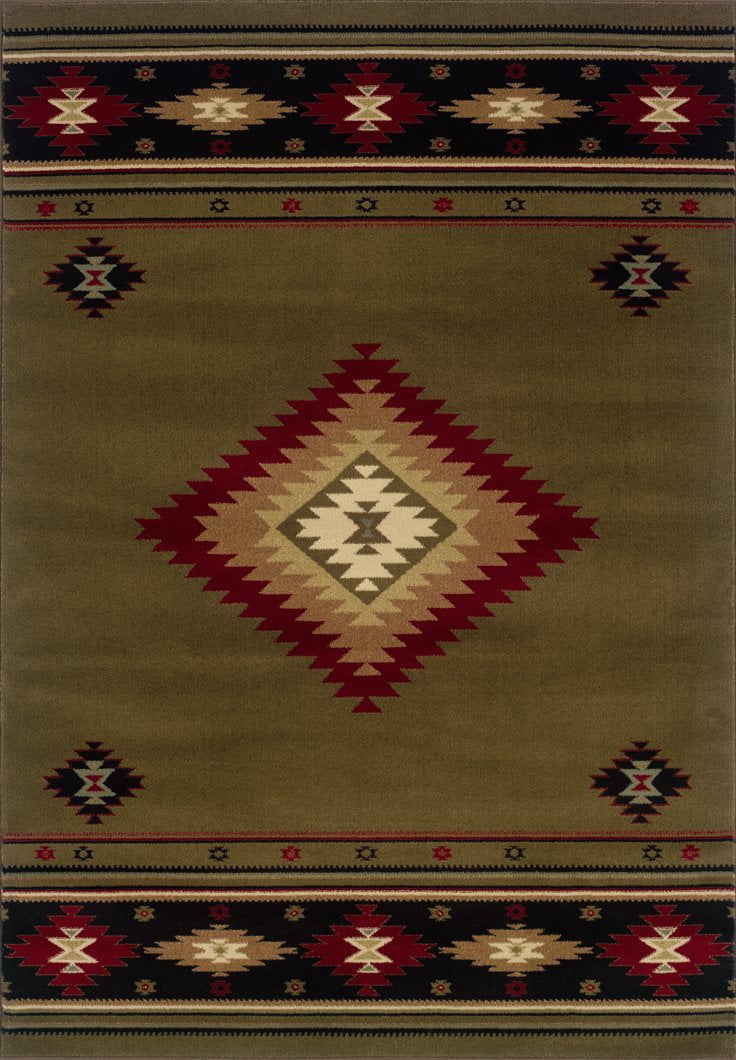 Sphinx Hudson Area Rug 087J1 Green Southwestern 1' 10" x 7' 6" Rectangle