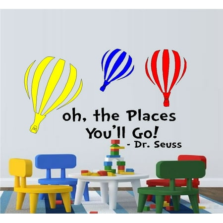 Decal ~ Oh The Places You'll go ~ Colored Balloons:  WALL  DECAL, Dr. Seuss Theme HOME DECOR 13