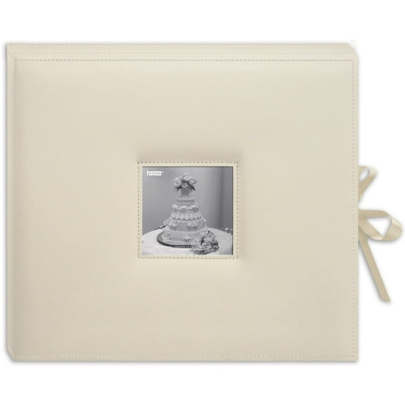 Pioneer 3-Ring Sewn Leatherette Album Box 13"X14.5"-Ivory