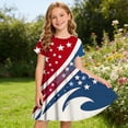 thumbnail image 5 of SGFCWSX Girls American Flag Dress Short Sleeve Round Neck A-Line Flared Holiday Casual Sundress Multicolor Size 11 Years, 5 of 9