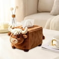 thumbnail image 6 of Tissue Box Cover,Highland‑Cow‑Shaped Top‑Cutout Tissue Opening for Living‑Room Tabletop Bedroom, 6 of 6