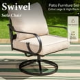 thumbnail image 5 of Summit Living 2-Piece Outdoor Patio Chairs with Seat And Back Cushions, Black / Beige, 5 of 7