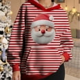 thumbnail image 2 of Fiaer Christmas Hoodie for Women Trendy Oversized Cute Santa Graphic Hooded Sweatshirts Long Sleeve Baggy V Neck Long Sleeve Tops with Pockets 1-Red XXL, 2 of 4