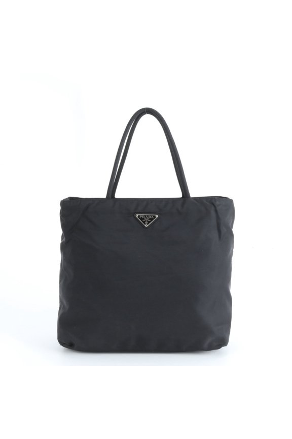 Pre-Owned Prada Tessuto Nylon Triangle Logo Tote Bag Shoulder Handbag Black Women's