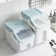 thumbnail image 3 of Cubo de arroz de plástico con forma de concha para el hogar, cubo de arroz transparente sellado de 10 kg, caja de arroz de 20 kg a prueba de humedad e insectos para la cocina, 3 of 6