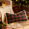 thumbnail image 5 of Plaid Holiday Decorative Lumbar Pillow Cover, 11.8X19.7In, Decorative Cushion Covers for Sofa Couch Bedroom (Green), 5 of 6