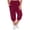 Wine, variant on ABATAB Women's Plus Size Capri Sweatpants Joggers Summer Sports Cinch Cropped Pants Lounge Casual High Waisted Athletic Carpis with Pockets