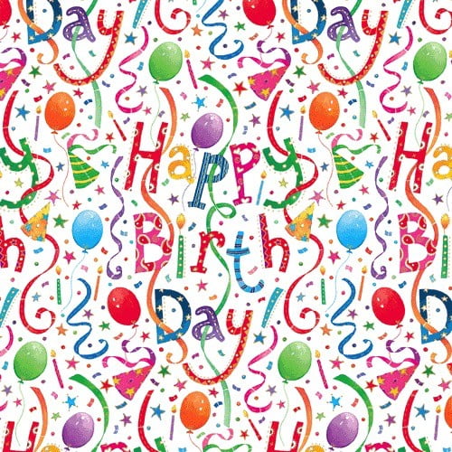 Birthday Gift Wrapping Paper Wrap Roll 2 Sheets Happy Birthday