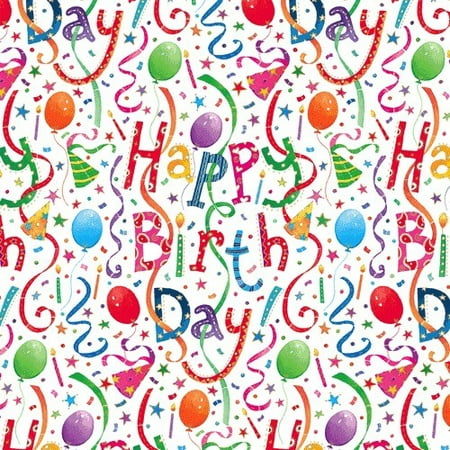 Birthday Gift Wrapping Paper Wrap Roll 2 Sheets Happy Birthday ...