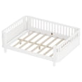 thumbnail image 6 of Mirightone Full Bed Platform, Solid Pine Wood Twin Bed Frame for Teens, Daybed with 3-Sided Guardrail & Detachable Side Rail (White), 6 of 9