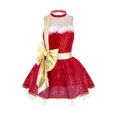 thumbnail image 1 of iiniim Robe de Noël à Sequins pour Enfants Filles Costume de Danse de Salon Justaucorps Dos Creux Sans Manches Col Rond avec Nœud Rouge 16, 1 of 7
