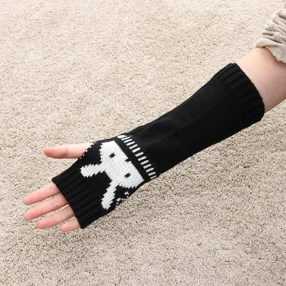 Phenofice 2Pack Running Arm Warmers Men and Women Woolen Fingerless Gloves for Winter