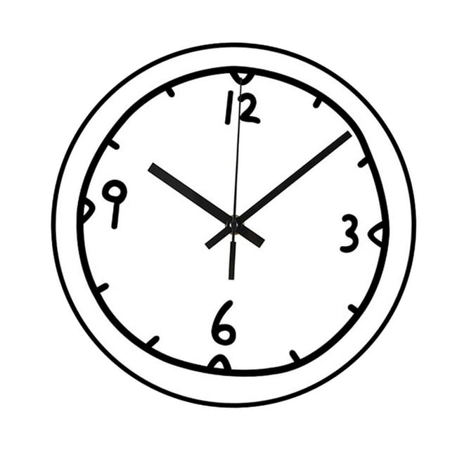 Reloj de pared creativo y sencillo con diseño de garabatos digitales para oficina, estudio y sala de estudio. estilo A