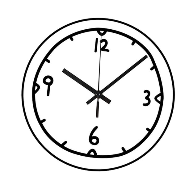 Reloj de pared creativo y sencillo con diseño de garabatos digitales para oficina, estudio y sala de estudio. estilo A