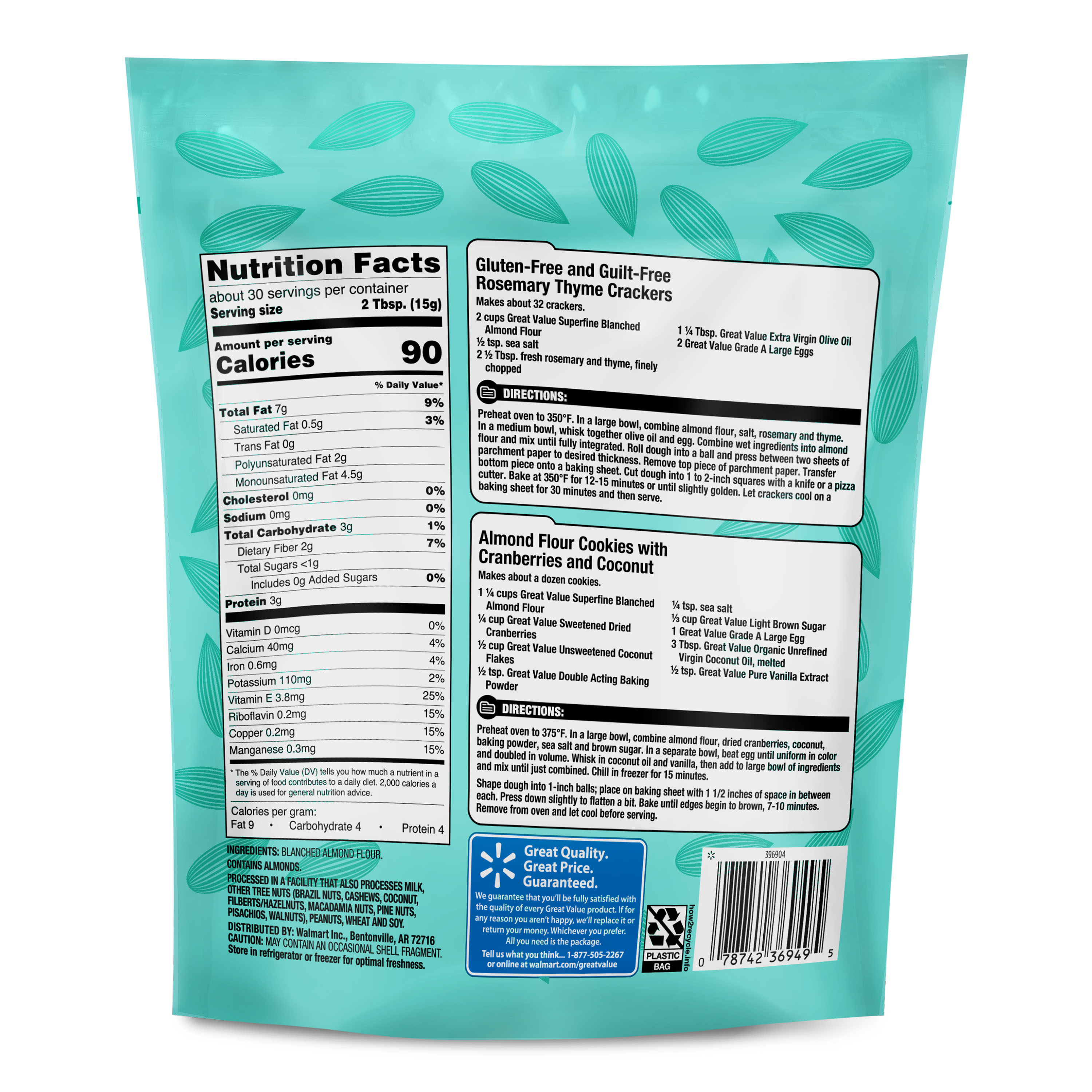 Great Value Superfine Blanched Almond Flour, 2 lb - image 5 of 7