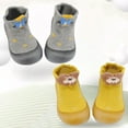 thumbnail image 3 of Otqutp Little Boys Fashion Sneakers Toddler Baby Girls Sock Shoe Elastic Indoor Slipper First Cartoon Cats Soft Sole Rubber Shoes(Yellow,9-12 Months), 3 of 8