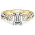 thumbnail image 3 of 1 Carat IGI Certified Emerald Shape Lab Grown Diamond Engagement Ring | 14K Yellow Gold |Lorene Twisted Shank Diamond Ring | FG-VS1-VS2 Quality Friendly Diamonds, 3 of 4